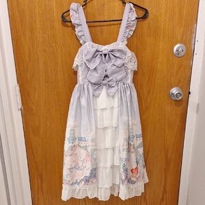 Lavender kitten watercolor lolita dress NWT